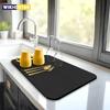 Kitchen Super Large Absorbent Mat Coffee,Dish Draining Mat Quick Dry Bathroom Drain Pad Tableware Mat Kitchen Faucet Placemat