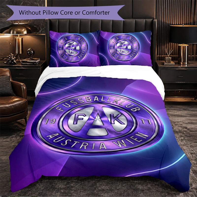 Austria Wien FC Themed Bedding 3Pcs Duvet Cover Set Decorative Bed Linen For Teen Room Home Decoration