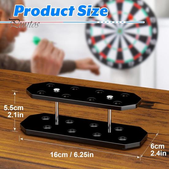 Athletic Room Accessories Acrylic Dart Display Stand, 8 Caapcity Oblique Design Organizer, Space Modern Saving Desktop Storage Rack for Game