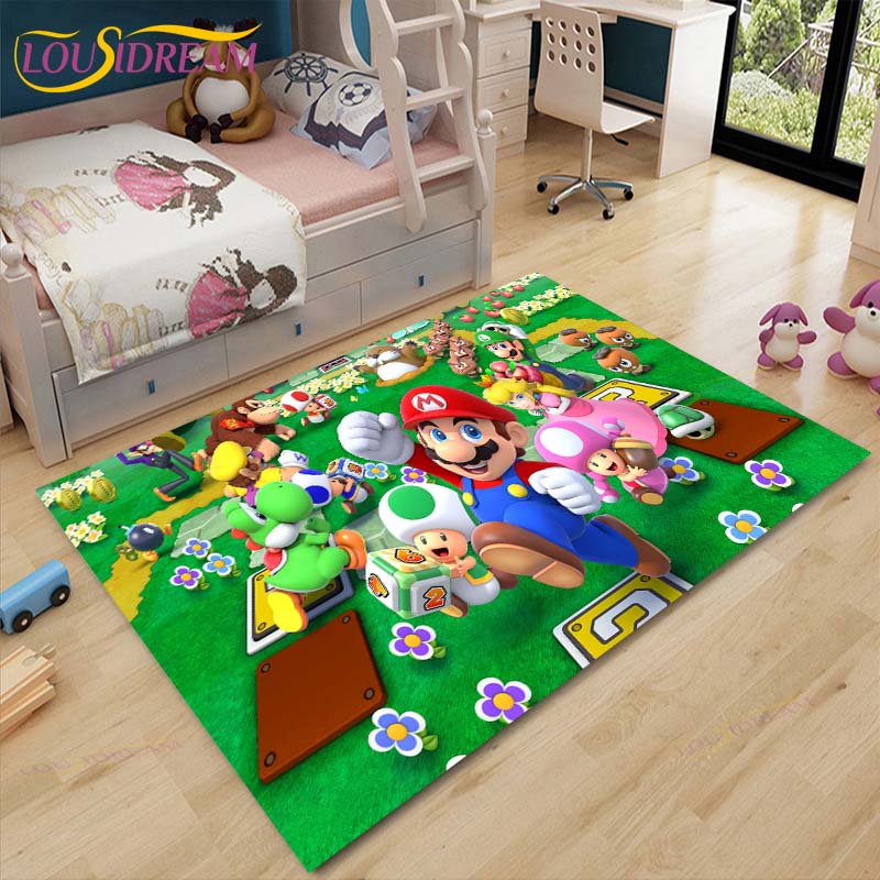 Mario Bros Anime Teppich Wohnzimmer Schlafzimmer Nachttisch Matte Japanisches Arbeitszimmer Computer Stuhl Home Fashion Bodenmatte Bereich Teppich