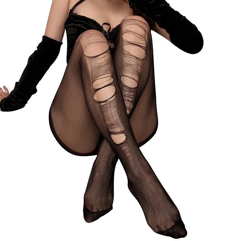 New romantic stockings with a feminine touch, pure and sensual style, summer ultra-thin disposable opening, passionate and tear-off stockings