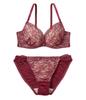 Peach John Fully Voluminous High Lace Bra and Panty Morikore Tulle Bra and Panty Top and Bottom D65 [Push-Up Bra, Push-Up, Cleavage, Sides, Set]