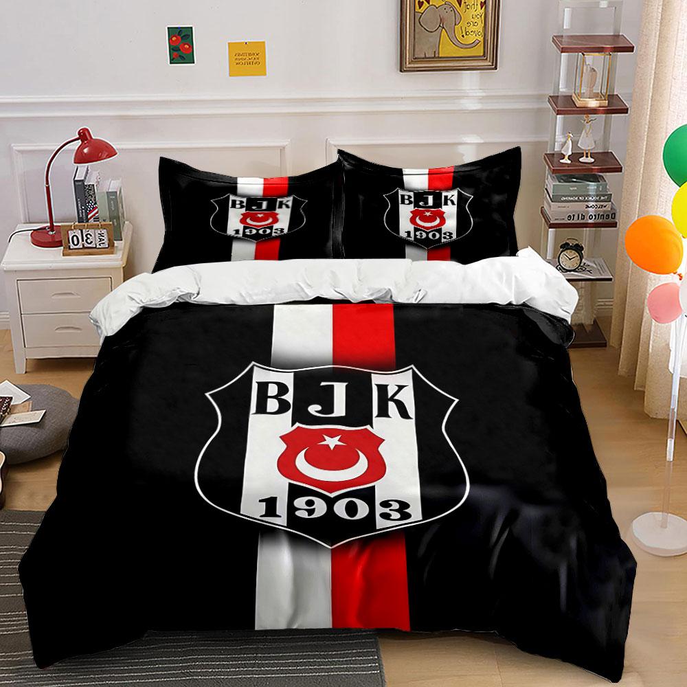 Schwarz und Rot BJK 1903 Bettwäsche-Set Bettwäsche Bettbezug-Set Bettbezug Kissenbezüge (1 * Bettbezug 2 * Kissenbezüge, ohne Bettdecke) 135x200cm black