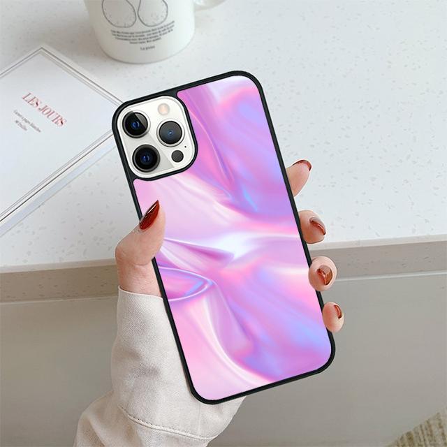 Iridescent Holographic Art Phone Case For iPhone 17 Air 14 15 16 13 12 Cover For Apple Pro Max 6S Plus Coque