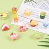 DERAYEE Mini Ice Cream Resin 12 Cute Miniature Ornaments with Adhesive Toy Garden Ornament Figurine Prop Decorations, Pieces, Tape, Gift,