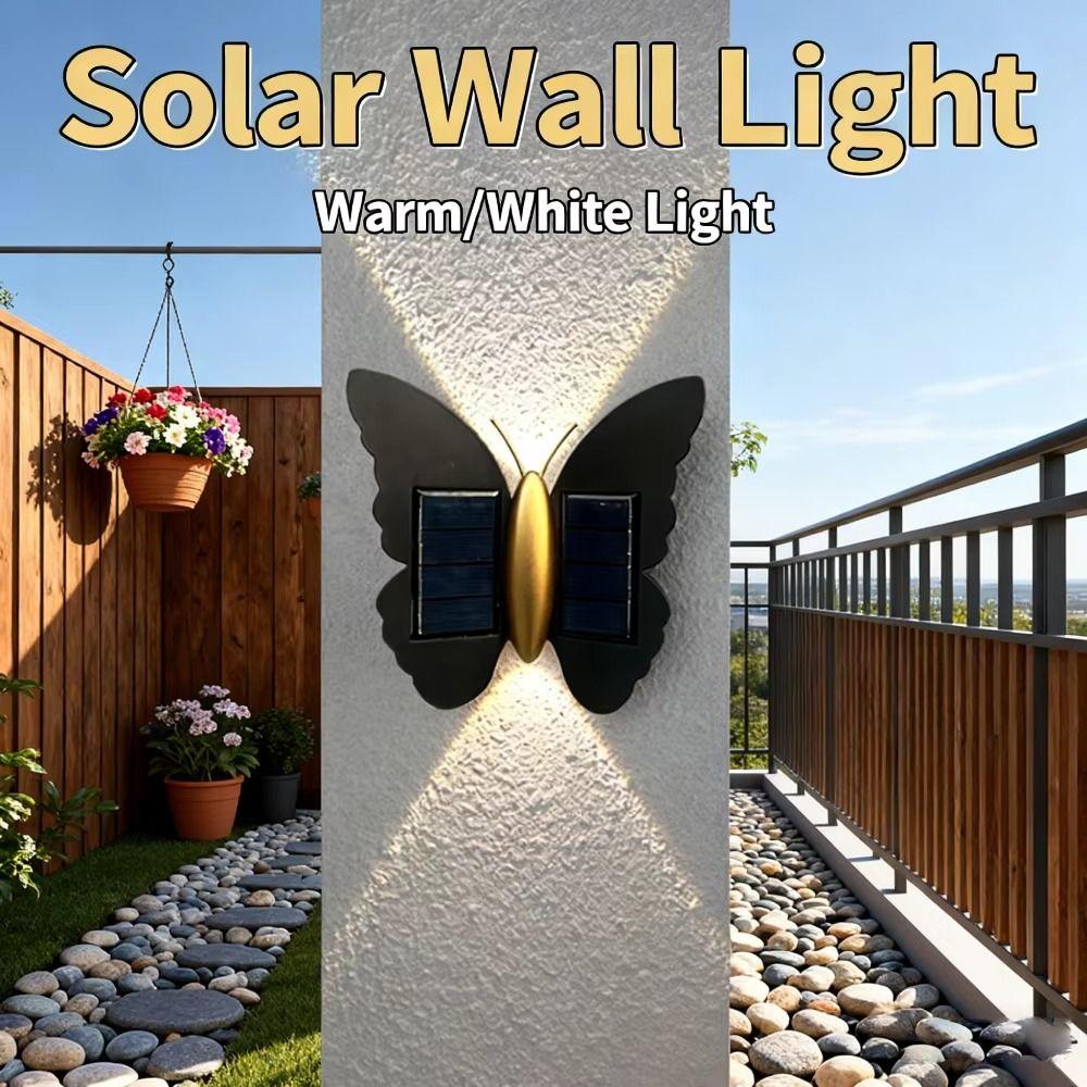 Butterfly Shaped Butterfly Solar Wall Light Motion Sensor Solar Powered LED Induction Lamp Decorative Lighting