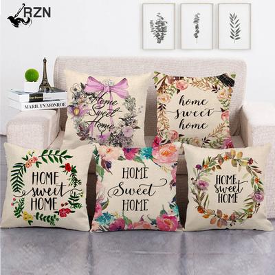 45cm*45cm  Home Sweet Home Throw Cushion Cover Linen/cotton Sofa  Pillow Cover Decorative Pillow Case
