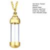 Pendant Necklace with Leak-Proof Steel Transparent Capsule Screw Cap Stainless Design Souvenir Keepsake