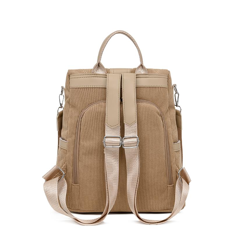 Cordrucksack Damen Einfarbiger Rucksack Studenten Schultasche