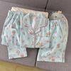Plus Size Women's Cartoon Pajama Set - Cardigan, Short Sleeve Top & Pants Options - Versatile Home & Outdoor Wear
