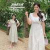Gentle Idyllic Square Neck Lace Lace Dress 2026 Summer New Hollow Embroidered Thin Skirt 265020