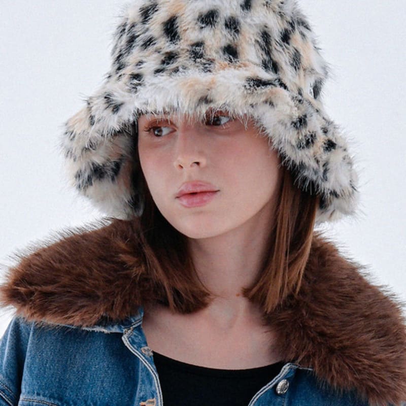 MooiHead Leopard Eco-Fur Bucket Hat_2color