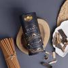 Duftende Premium Bambuslose Dhoop-Stäbchen - Schwarzes Oud - Keramikständer Innen - mit Ätherischen Ölen - (30 Stöcke)