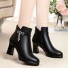 Winter High-heeled Rhinestone Martin Boots Women's New Warm Thick-heeled Thick-soled Velvet Versatile Fashionable Women's Cotton Boots