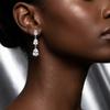 Exquisite Crystal Waterdrop Cubic Zirconia Earrings for Women Silver Color Inlaid Zircon Dangle Earrings Party Versatile Jewelry