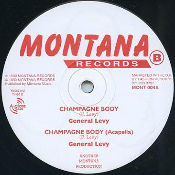 

12inch Record GENERAL LEVY - Champagne Body MONT004 Montana Records 1993 UK Reggae, Ska & Dub Used