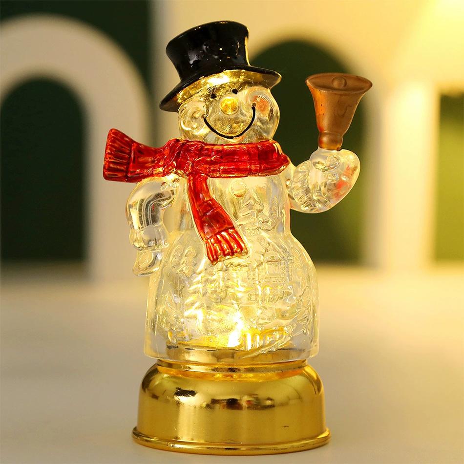 Decorazione Natalizia Pupazzo di Neve Luce Notturna LED Decorazione da Tavolo Statuetta Pupazzo di Neve Carino per Regalo di Festa Festa di Natale Decorazione per Casa Ufficio