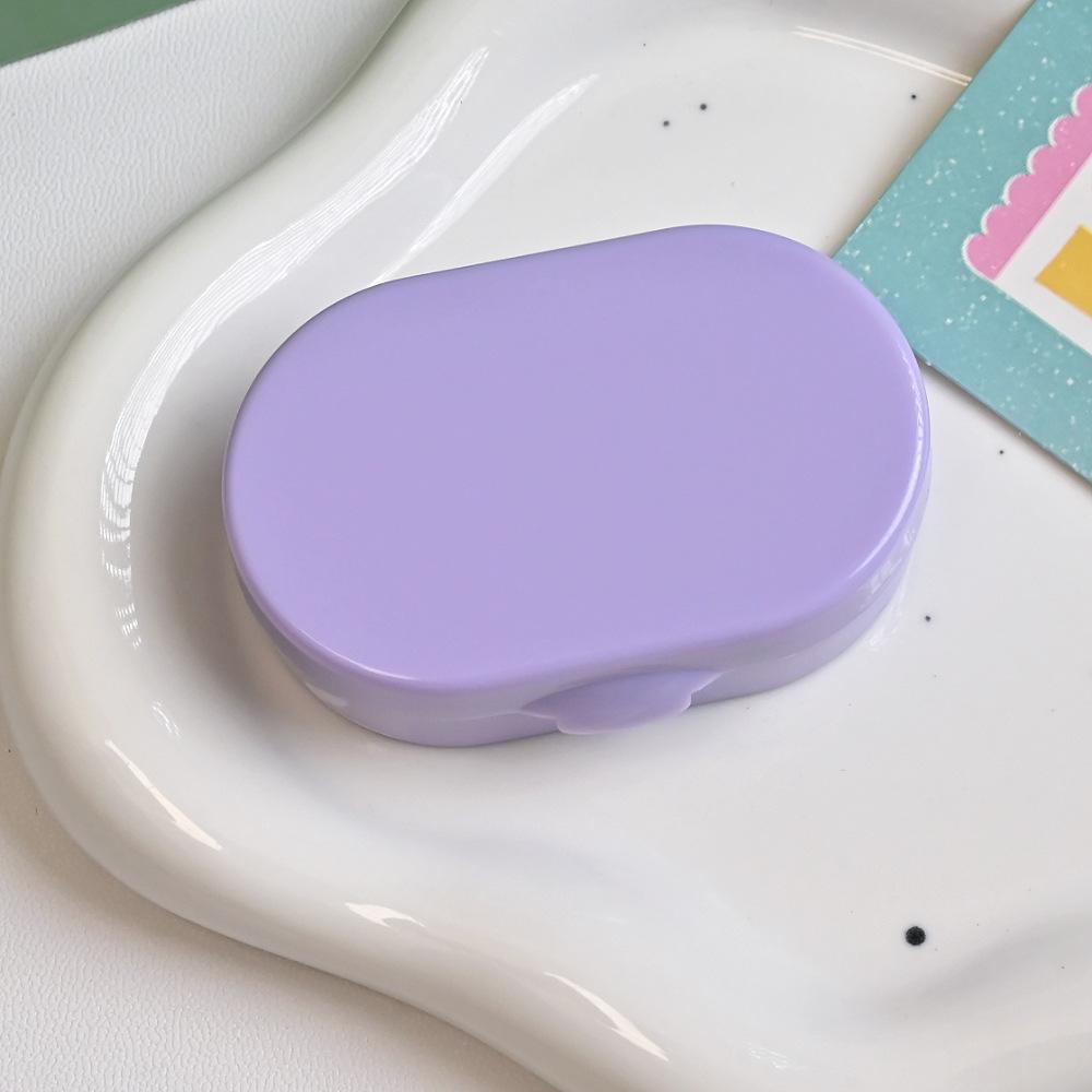 Portable Creamy Color Contact Lens Case with Mirror Leakproof Mini Eye Care Kit Container Travel Storage Box for Women