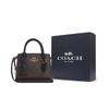 Andrea beschichtete Leinwand mit Glattleder Tote Bag, Umhängetasche, Handtasche Mini Damen Dunkelbraun & Schwarz CO975-IMAA8