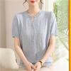 Stylish Ice Silk Short-Sleeved T-Shirt for Middle-Aged and Elderly Women