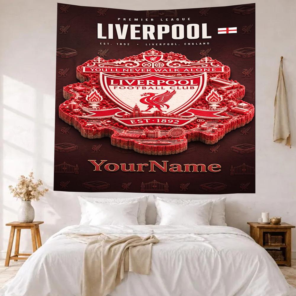 Liverpool Custom Your Name Wall Decor Tapestry Art For Pet Memorial Birthdaywedding Party Backdrop Family Gift