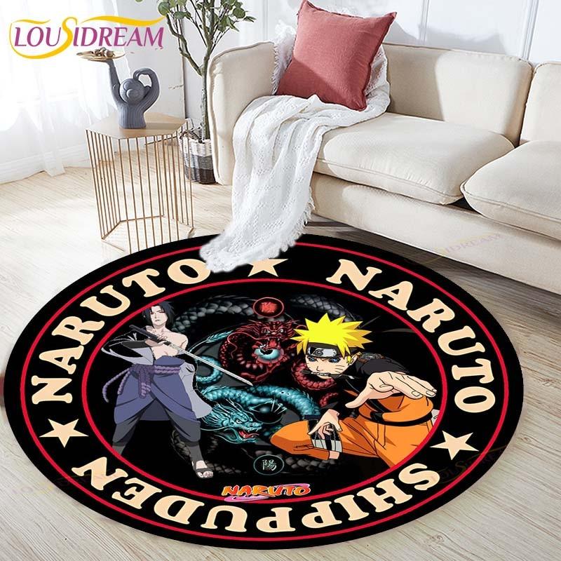 Cartoon Naruto Round Children Carpet Simplicity Animal Bunny Bee Pattern Children Flannel Carpet Baby Hand Print Carpet