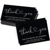 50PC/pack "Thank You for Supporting My Business" Black Rectangular Gift Card Shop Packaging Decorative Flower Shop Baking Labels