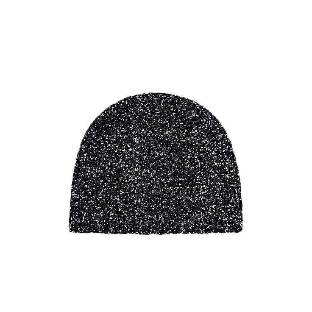 Hollow Sequin Knitted Hat Vintage Woven Cap Retro Beanie Hat  Autumn