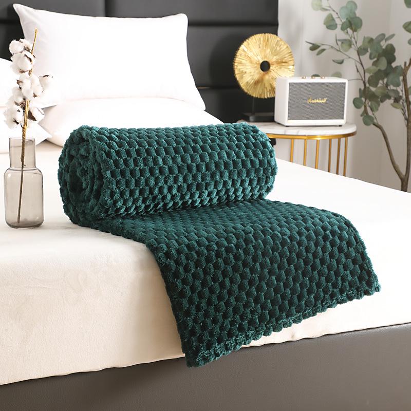 Golden Turtle Velvet Solid Color Flannel Blanket - Multifunctional Coral Fleece Cover, Single/Double.