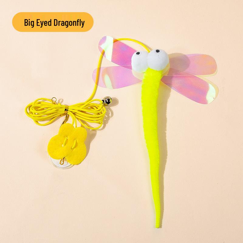Elastic Feather Cat Teaser with Bell & Mouse for Door Hanging
