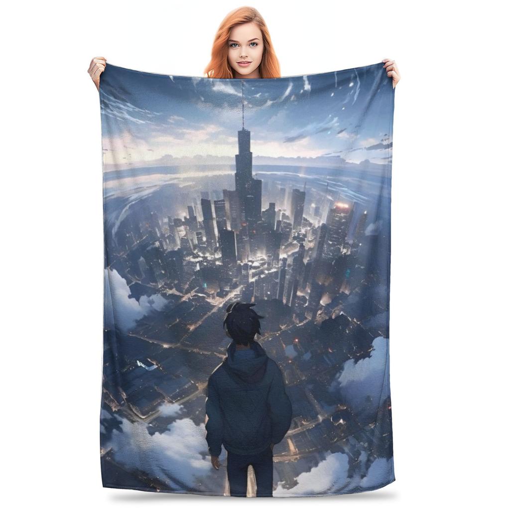 Solo S-ung Jin-woo Leveling Flannel Blanket Anime Novelty Throw Blankets for Home Hotel Sofa  200x150cm Quilt