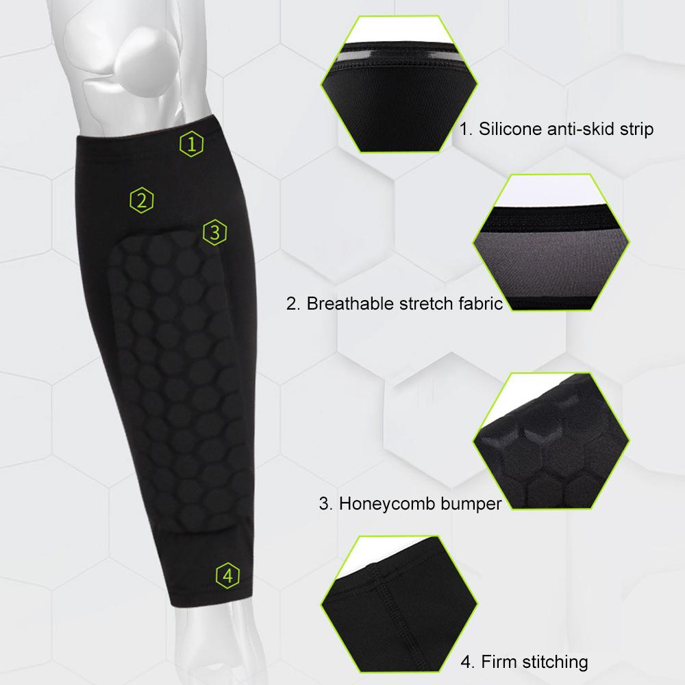 1PCS Soccer Shin Guards Pads for Kids Youth Adult,Football Calf Socks Sleeves with Foam,Calf Compression Sleeve Honeycomb Pads 1