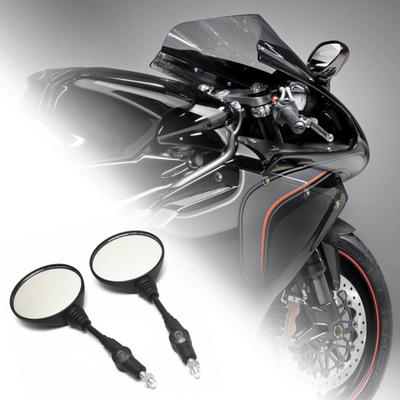 1 Set Specchietti retrovisori universali pieghevoli rotondi per motociclette Vista posteriore modificata