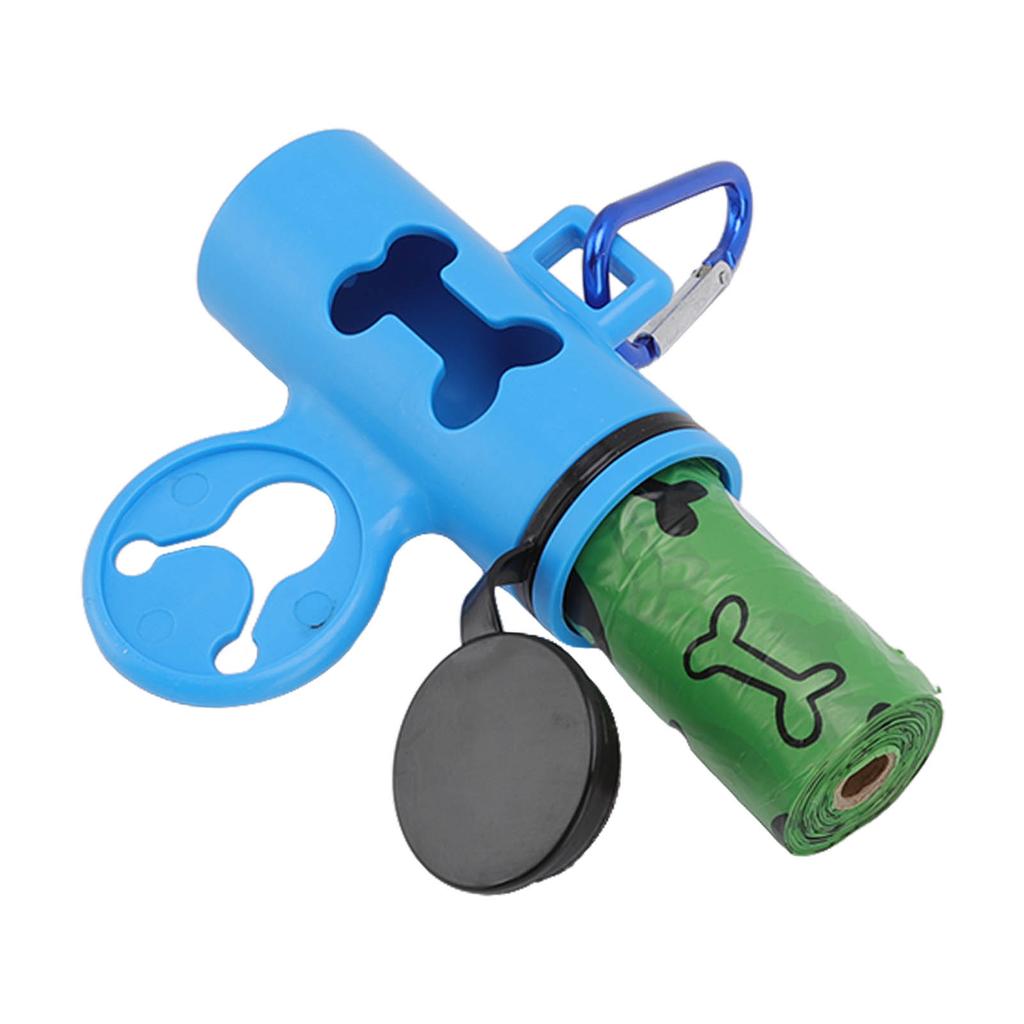 Dog Poop Bag Dispenser Dog Poop Waste Bag Holder Dispenser with Metal Carabiner and 1 Roll of Waste Bags