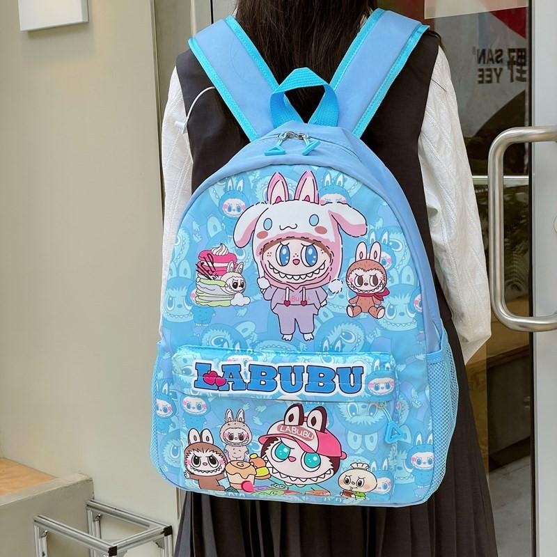 Adorable Bubble Mart Labubu Children Backpack Lightweight Nylon For School And Outdoor Fun