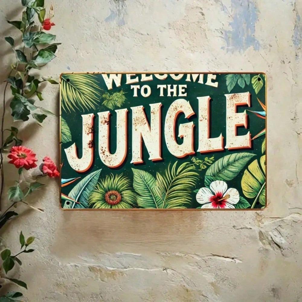 Retro Jungle Tin Sign 12x8 Inch Wall Decor for Home Bar Cafe
