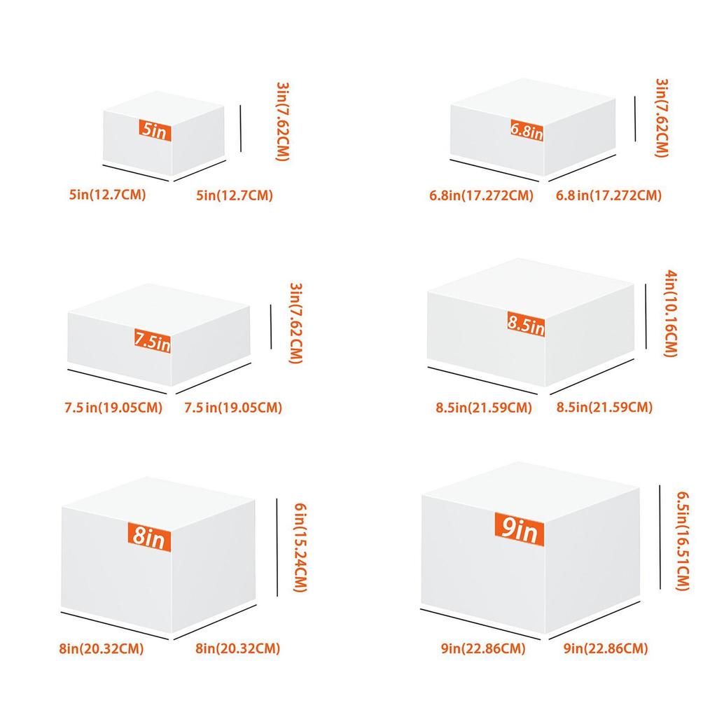 6x Display Riser Box, Table Stand Food Riser ,Nesting Riser Stands Hollow Cake Display Stand,