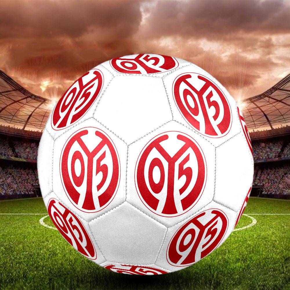 FSV Mainz 05 Size 5 Soccer Ball, Machine-Stitched PVC, Durable & High Bounce, All Ages Fit, Fan Merchandise, Matches & Outdoor Use.
