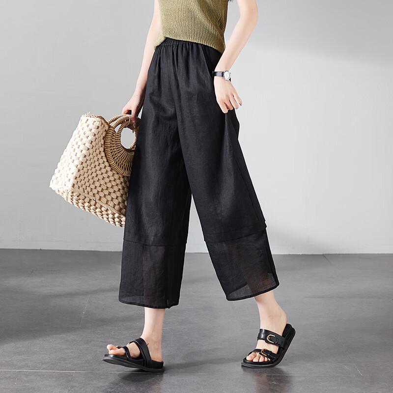 

SOFSIL Women s High-Waist Linen Wide-Leg Pants S