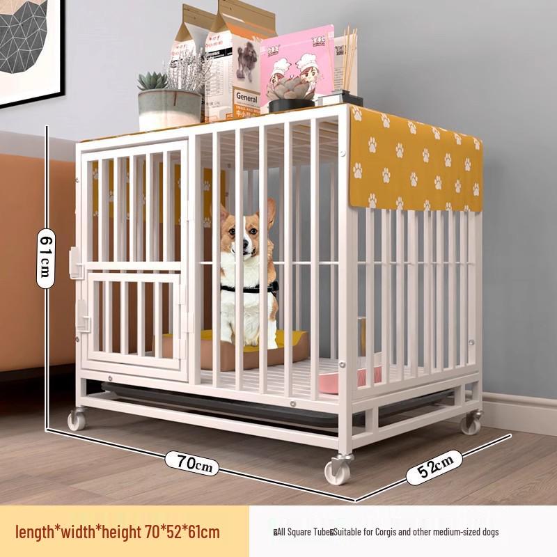 Medium Indoor Dog Cage with Toilet for Golden Retriever, Samoyed, Border Collie, Labrador - Thickened Pet House Fence
