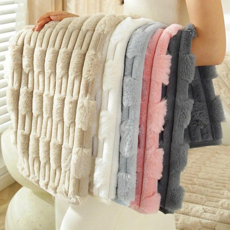 Kaninchen Plüsch Neue Chinesische Stil Sofa Kissen Winter Verdickt Europäischen Stil Anti-rutsch Sofa Abdeckung Abdeckung
