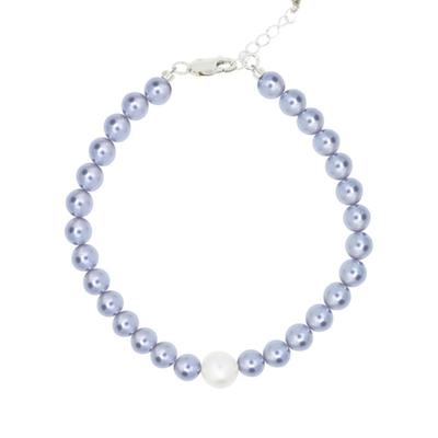 jewelCOUNTY Blue Snow Crystal Pearl Bracelet[92.5 Silver]