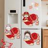 Chinese Style Horse Year Door Sticker Blessing Paper New Year Wall Sticker Cartoon Fu Character Sticker Festival Decor