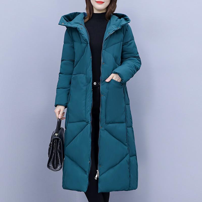 

Ретро утолщенная пуховая хлопковая куртка женская осенне-зимняя новая этнический стиль свободная хлопковая куртка длинная модная выше колена стеганая куртка 6XL темно-синий