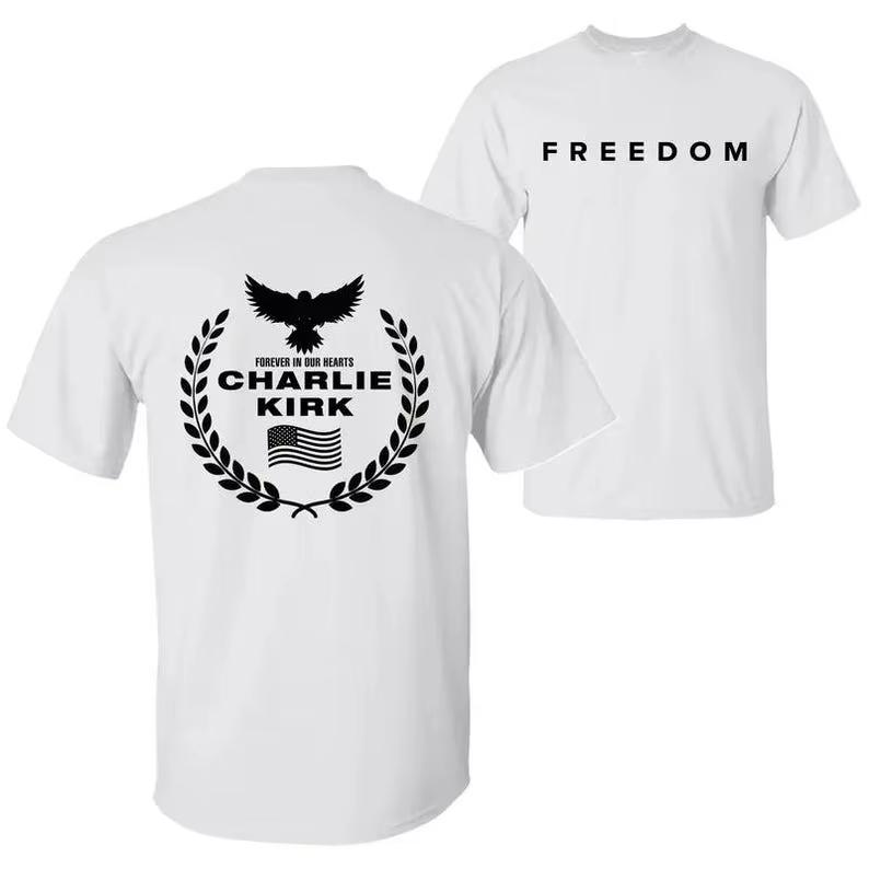 

Charlie Kirk Freedom Shirt Tribute Memorial American Hero Shirt Patriotic Activism Shirt Harajuku Graphic T Shirts Streetwear M