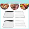 Steel Stainless 4pcs Baking Tray Rack Bbq Roaster Oven Cooling Rack Sheet Square