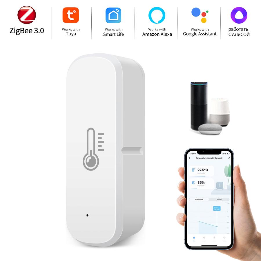 

Датчик температуры и влажности Zigbee в сочетании с Alexa и Google Assistant для получения температуры, подходящей для различных сценариев Zigbee(need Gateway)