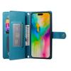 iPhone 16 Pro Max Flip Case, Wallet Zipper Pocket, Blue