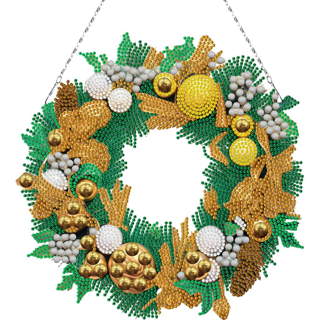 Special Shaped Christmas Decor Diamond Art Painting Garland Kit Diamond Painting Wreath Ornament for Home Window Door Decor Gift