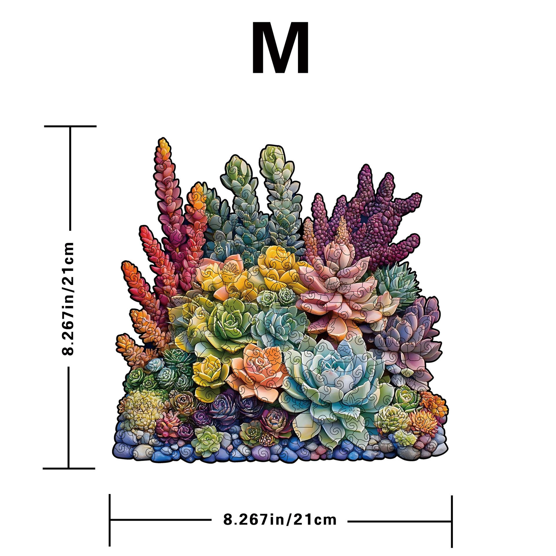 Succulent Puzzle Wooden Special-Shaped Splicing Toy Original High-Difficulty Decompression Puzzle